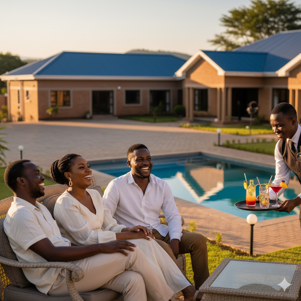 Waiter Serving Guests